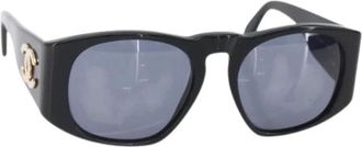 Chanel Pre-owned Plastic Zonnebril - Dames - Vintage Accessoires - Zwart - ONE Size - Vintage