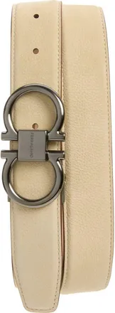 Ferragamo Double Gancio Belt in Ecru Naturale at Nordstrom, Size 105
