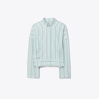 Tory Burch Womens Cotton Striped Shirt, size 10
