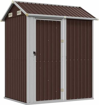 vidaXL Cobertizo de jardín acero galvanizado marrón 192x152,5x237 cm Vidaxl