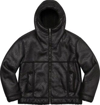 SUPREME Faux Shearling Hooded Jacket Black SUP-SS23-084