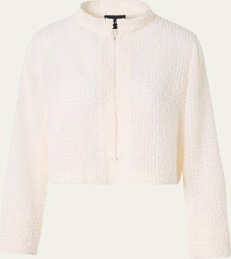 Akris Hockney Fringed Techno Short Bolero Jacket