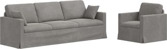 vidaXL Juego De Sof&aacute; 2 Uds. Gris Claro Terciopelo Vidaxl