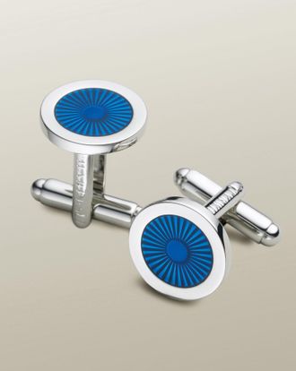 CHARLES TYRWHITT Enamel Round Cufflinks - Cobalt Blue by Charles Tyrwhitt