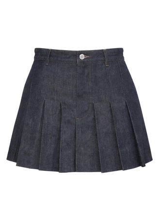 A.P.C. Deep Indigo Front Pleated Miniskirt