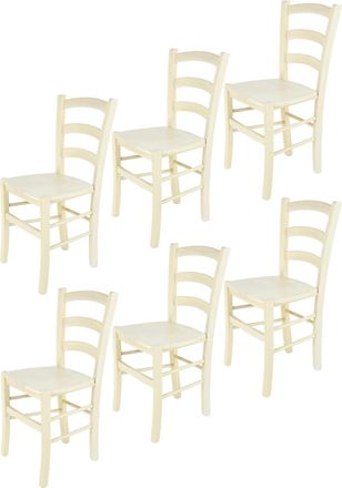 Tommychairs Tommychairs Set 6 Sillas Venice En Haya Anilina Blanca