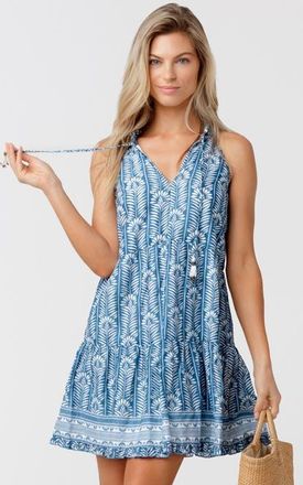 Cabana Life Sleeveless Tiered Dress in Harbor at Nordstrom, Size X-Large