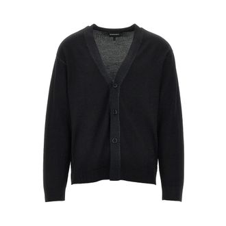 Emporio Armani Gebreid vest van scheerwol - Dames - Truien - Zwart - Maat: XL Wol