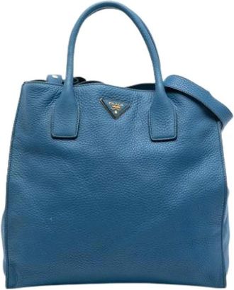 Prada Pre-owned Handbags, female, Blue, Size: ONE SIZE Pre-owned Vintage Satchel