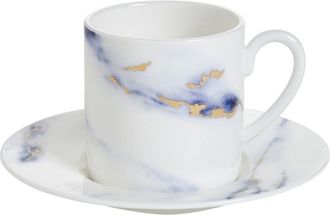 Prouna Marble Azure Espresso Cup & Saucer in White at Nordstrom
