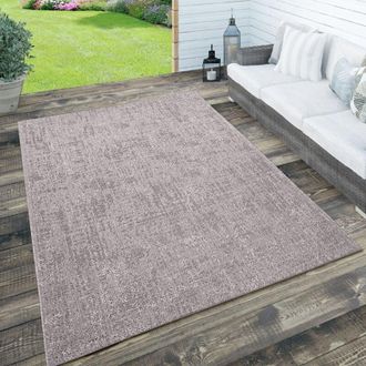 Paco Home Paco Home Alfombra Interior Exterior Terraza Balc&oacute;n Intemperie Lisa Estructura 200x290 Cm, Arena 3