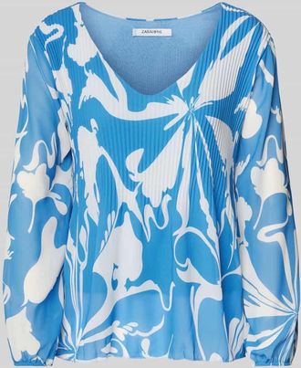 Zabaione Regular Fit Bluse mit Plisseefalten in Ocean, Gr&ouml;&szlig;e XL