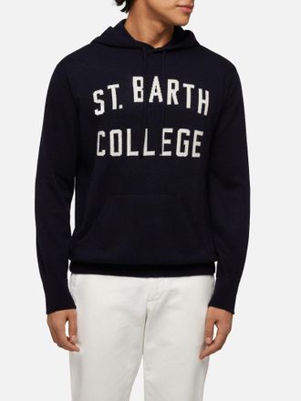 MC2 Saint Barth Blended Cashmere Hooded Sweater Wood