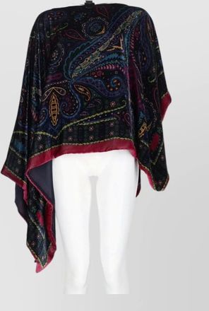 Etro asymmetric paisley-print poncho