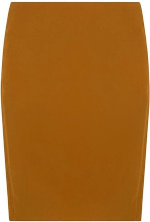 Saint Laurent Jupe Stretch - Dames - Kokerrokken - Oranje - M - Leer - Rokken