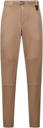 Moncler Slim-fit Trousers, male, Brown, M, Cuffed Trousers with Belt Fastening