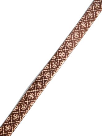 Tory Burch Womens T Monogram Haircalf Belt Brown Calf Hair