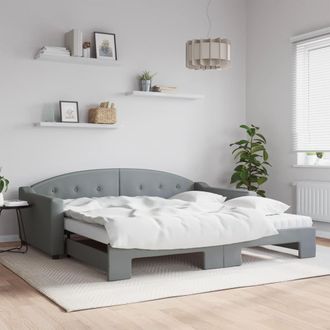 vidaXL Vidaxl - Sof&aacute; Cama Nido Con Colch&oacute;n Tela Gris Claro 100x200 Cm