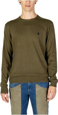 U.S.Polo Association U.S. Polo Assn., Round-neck Knitwear, male, Green, Size: XL Mens Knitwear Collection: Fall/Winter
