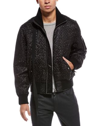 Helmut Lang Seatbelt Silk-Blend Bomber Jacket