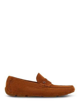 Ferragamo Classic Loafer-Style Flats with Detailed Stitching
