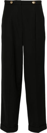 Sandro high-waist tailored trousers - women - Cotton/Virgin Wool/Recycled Polyester - 36 - Black