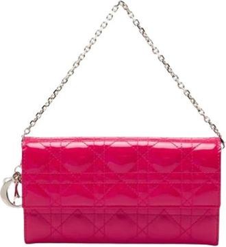 Dior Pre-owned Wallet on Chain - Dames - Vintage Schoudertas - Roze - ONE Size - Leer - Vintage