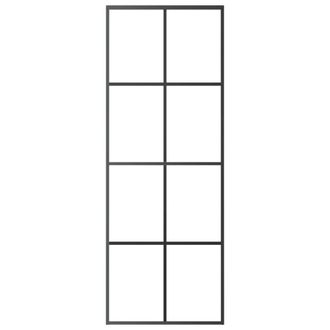 Berkfield Home Sliding Door Aluminium & ESG Glass 76x205 cm Black