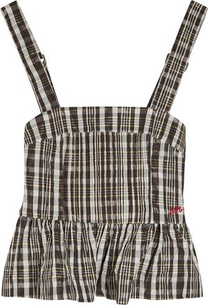 Damson Madder Thalia Checked Pintucked Woven Cami top - Multicoloured - 16 (UK16 / XL)