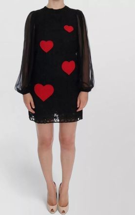 Dolce & Gabbana lace heart appliqu&eacute; mini dress