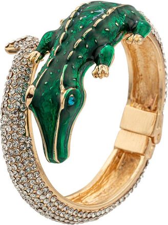Eyecandy LA Crystal See You Later Alligator Cuff Bracelet