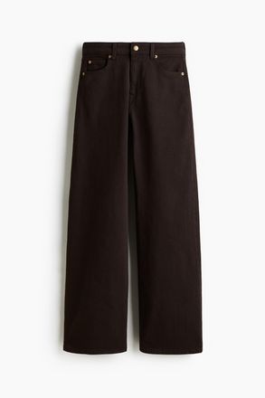 H&M Wide High Jeans - Brown