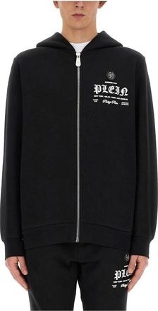 Philipp Plein Hoodie Sweatjacket Gothic Plei - Heren - Vesten met rits - Zwart - S - Hoodies & sweatvesten