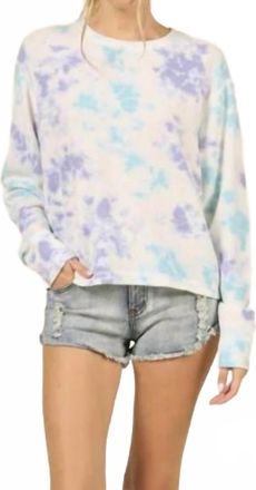 Ocean Drive Clothing Jasmine Tie Dye Hacci Crop Crewneck Sweater In Multi