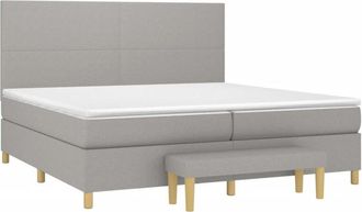 vidaXL Vidaxl - Cama Box Spring Con Colch&oacute;n Tela Gris Claro 200x200 Cm