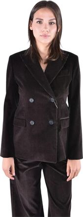 Max Mara Blazer de Pana de Doble Botonadura - Jackets - Mujer - Marr&oacute;n - 3XS