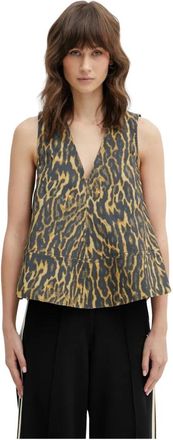 Ganni Mujer, Camisetas, Verde, Talla: M