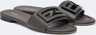 Fendi Baguette leather slides