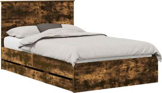 vidaXL Estructura De Cama Roble Ahumado 120 X 200 Cm Madera Ingenieril Vidaxl