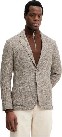 GANT Wool Checked Blazer - Heren - Blazers - Bruin - 4XL - Katoen - Jassen