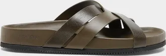 Tom Ford Men & apos;s Crisscross Strap Leather Sandals