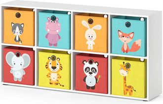 Vicco Estanter&iacute;a Infantil Scutum, Blanco, 143 X 72 Cm Con 8 Cajas Plegables