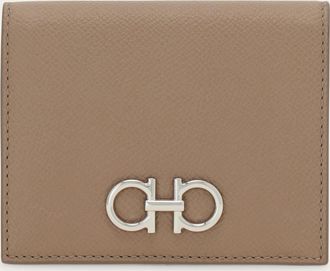 Ferragamo Women Gancini compact wallet Beige