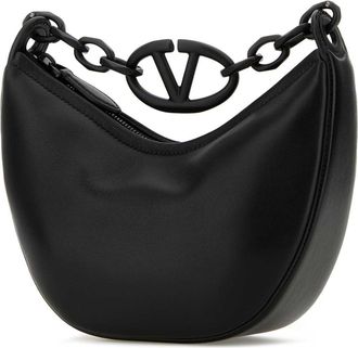 Valentino Garavani Womens Black Leather Hobo Vlogo Moon Handbag Nero Borse A Mano