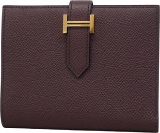 Herm&egrave;s Bordeaux Epsom Leather Wallet (Bi-Fold) (Pre-Owned)