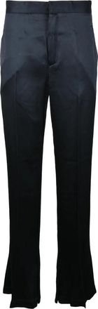 Semicouture Fluid Blue Trousers with Elegant Tailored Silhouette