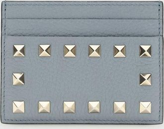Valentino Garavani Portacarte di credito Rockstud Valentino Garavani in pelle a grana