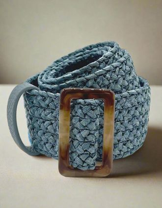 Nooki Design Womens Mimi Woven Belt in Blue - Size: ONE