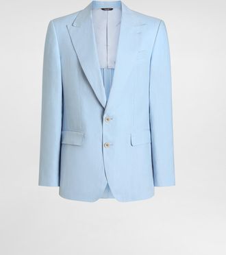 Dolce & Gabbana Sicilia Single-breasted Linen Jacket - Man Suits And Blazers Light Blue Linen 50
