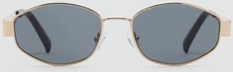 Mango Occhiali da sole montatura metallica ovale oro - Donna - Taglia unica - MANGO